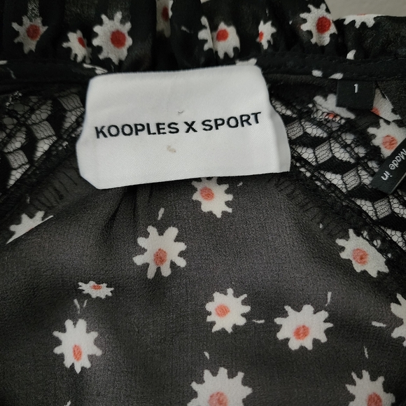 Kooples x Sport Long Sleeve Mini Floral Black Dress - Picture 5 of 9